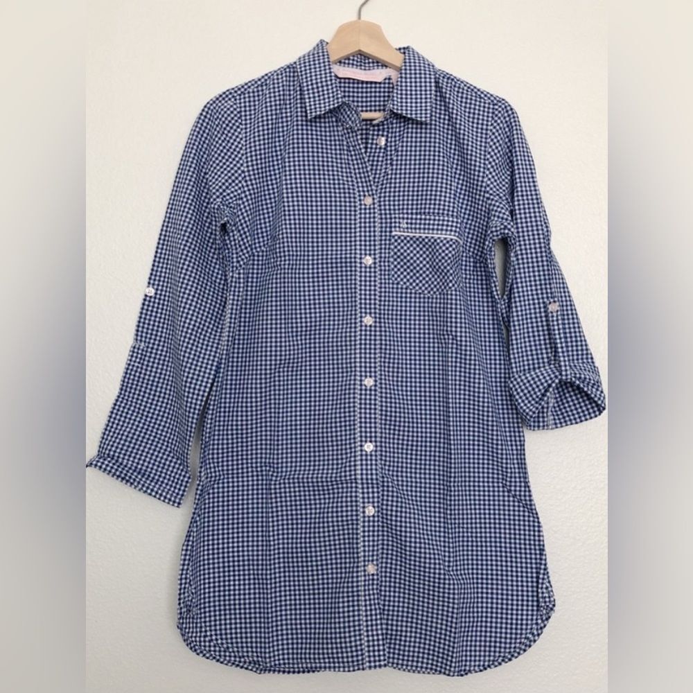 Victoria's Secret Blue Gingham Pajama Gown
